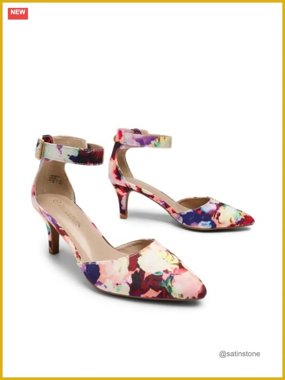 Women's Kitten Heels Ankle Strap Pumps 2.5
